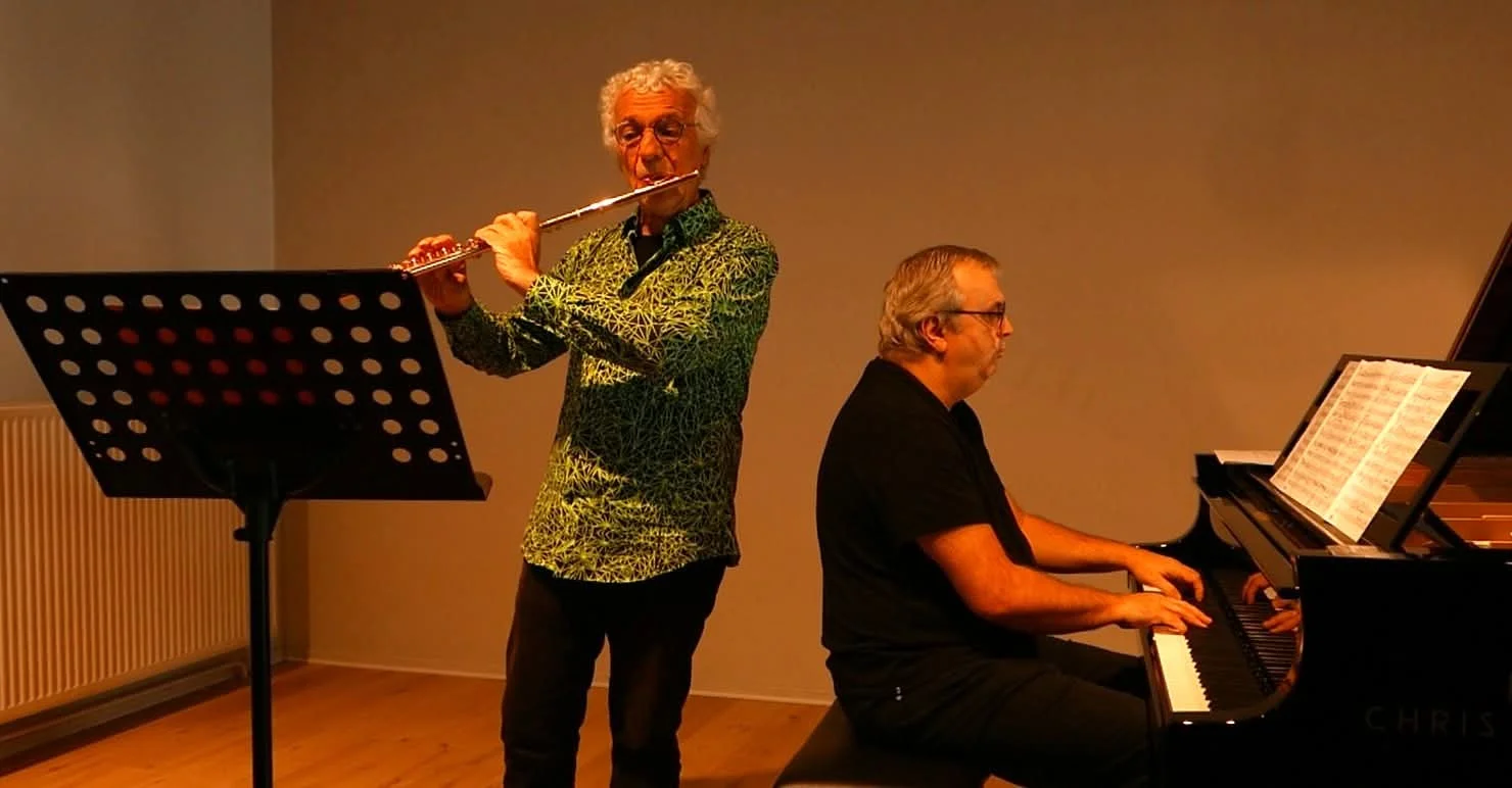 Marc Grauwels à la flûte et Jean-Noël Remiche au piano